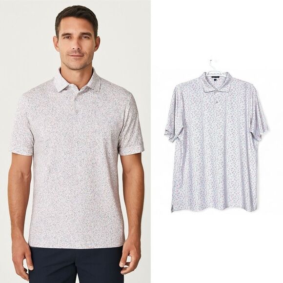 Peter Millar Crown Crafted East Coast Swing Polo Shirt Rockabilly Print XXL 4Jul - Picture 1 of 12